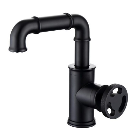 Industrial Style Brass Black Basin Mixer Tap Countertop Faucet