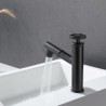 Industrial Style Black Pull-Out Basin Faucet Brass Countertop Tap