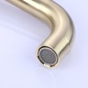 Brushed Gold/Black Curved Spout Basin Mixer Tap Modern Brass Countertop Faucet