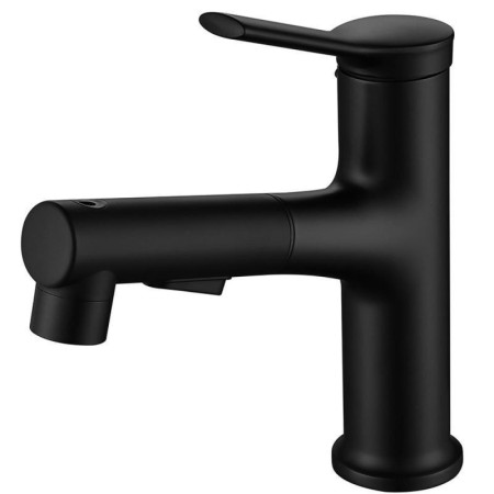 Black/Chrome Color Optional Pull-Out Basin Mixer Tap Countertop Faucet with Unique Rinser Sprayer Function