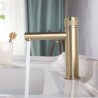 Bathroom Countertop Mixer Tap Brass Basin Faucet Creative Push Button Switch Design (Short)