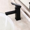 Modern Solid Brass Bathroom Sink Faucet Black Square Sink Faucet