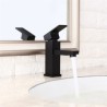 Modern Solid Brass Bathroom Sink Faucet Black Square Sink Faucet