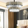 Living Room Bedroom Modern Round Glass Pendant Light Stable Stainless Steel Ceiling Lamp