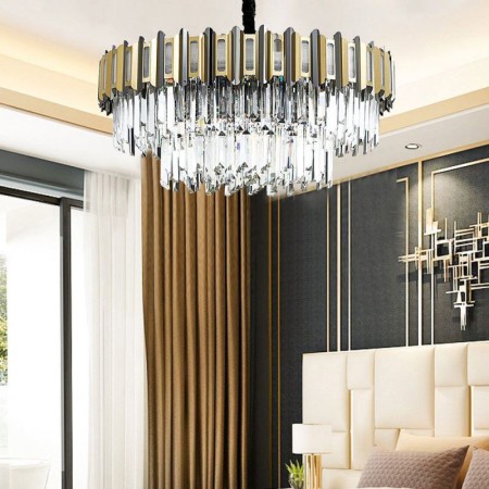 Living Room Bedroom Round Ceiling Lamp Pendant Light Modern Glass Light Fixture