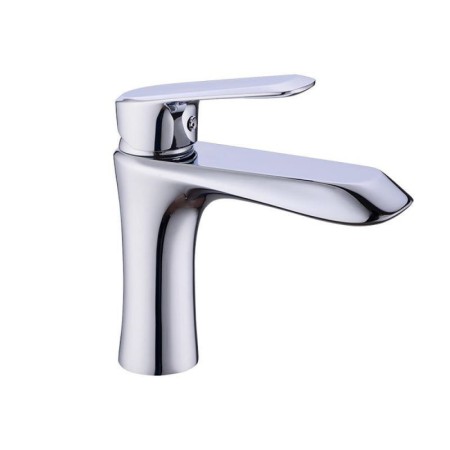 Chrome Deck Mounted Basin Sink Bathroom Faucet Hot Cold Water Basin Mixer Taps
