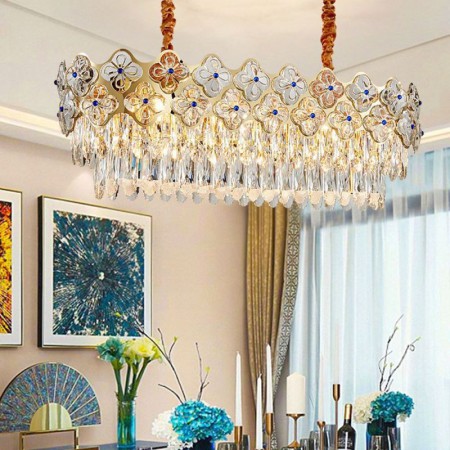 Oval Glass Pendant Light Living Room Kitchen Modern Plum Blossom Glass Ceiling Light