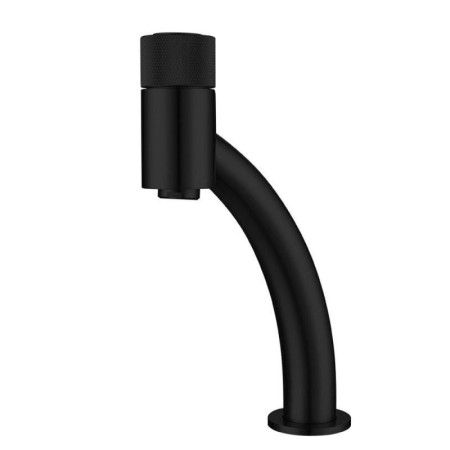 Push Button Bathroom Basin Faucet in Black/Brushed Gold Color