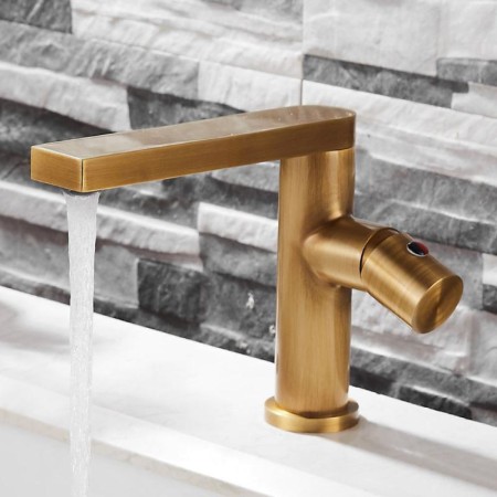 Bathroom Faucet with Basin Mixer in Antique Brass