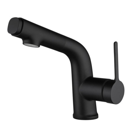 Pull-Out Black Brass Wash Basin Faucet