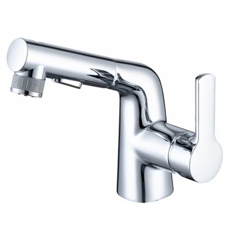 Pull-Out Basin Mixer Tap Rinser Spray Gargle Brushing Faucet with 2 Modes