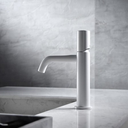 Basin Mixer Tap in White Brass