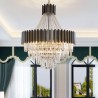 Circular Glass Chandelier Nordic Stainless Steel Pendant Light Bedroom Living Room