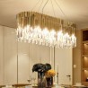 Oval Shaped Ceiling Light Living Room Kitchen Island Golden Modern Glass Pendant Light