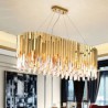 Oval Shaped Ceiling Light Living Room Kitchen Island Golden Modern Glass Pendant Light
