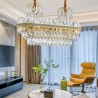 Bedroom Living Room Modern Luxury Glass Pendant Lamp Oval Shaped Stainless Steel Chandelier