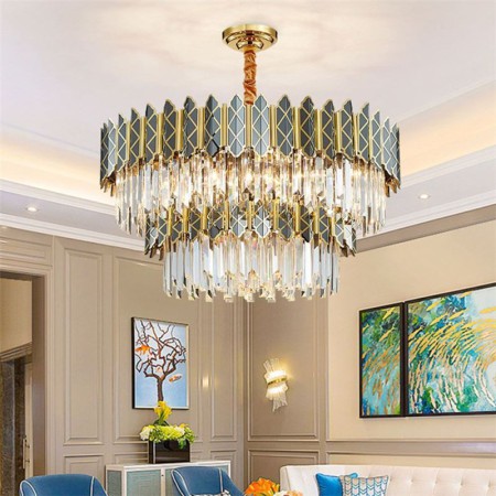 Double Layer Circular Glass Chandelier Living Room Study Nordic Style Glass Pendant Light