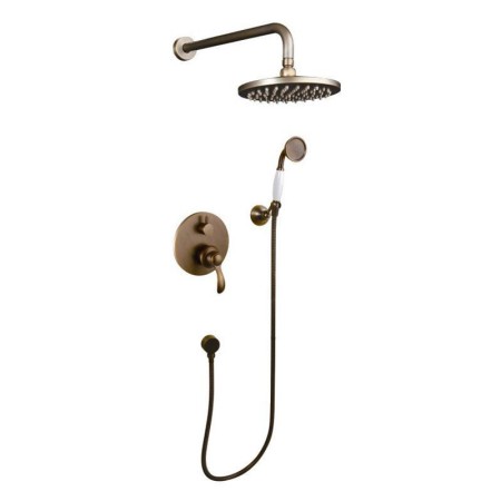 Durable Shower System with Wall Mount Rain Head Traditional Antique Shower Faucet