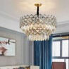 Modern Round Glass Chandelier Living Room Study with a Unique Double Layer Pendant Light