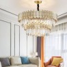 Modern Round Pendant Light Bedroom Living Room Double Layered Glass Chandelier