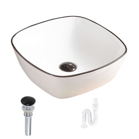 White Basin Modern Square Vessel Sink Special (without Faucet)