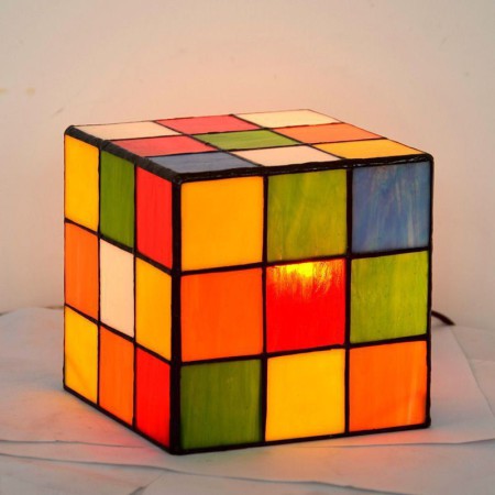 Glass Desk Lamp Rubik's Cube Table Lamp