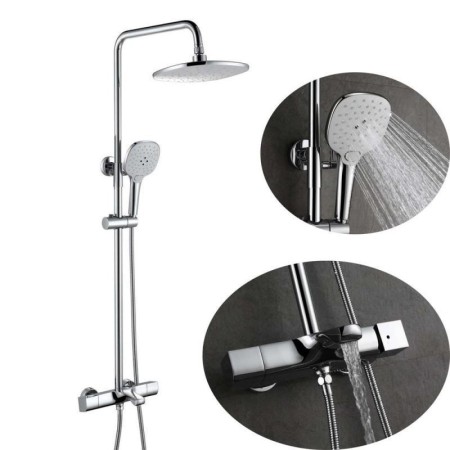 Bathroom Shower Faucet Set with Chrome-Color Thermostatic Shower System