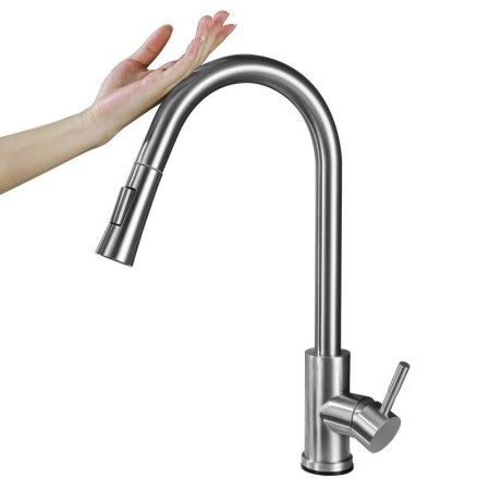 Smart Touch 304 Stainless Steel Kitchen Sink Faucet Mixer Tap with Pull Out Sprayer