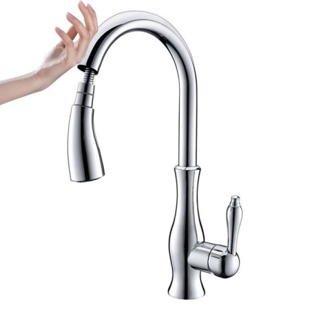 Chrome Pull Out Touch Sensor Kitchen Faucet With Touch Switch Tap