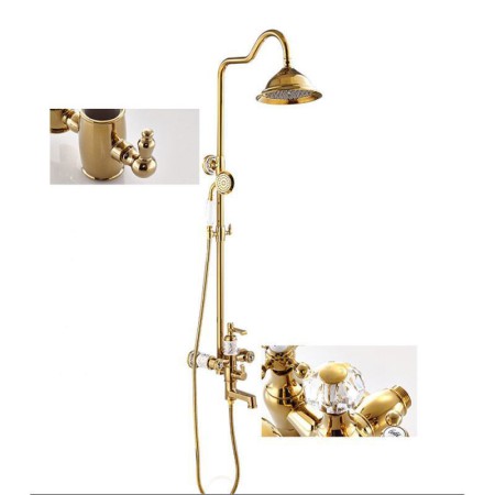Modern Exposed Shower Faucet with Luxurious Gold Shower System