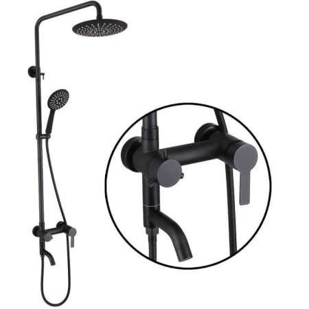 Stainless Steel Bathroom Shower System with Black Shower Faucet