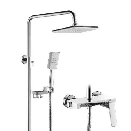 Optional Brass Shower Faucet System 10" Top Sprayer Shower Set Chrome/Black