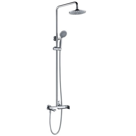 Copper European Shower Set Hot and Cold Faucet Silver White