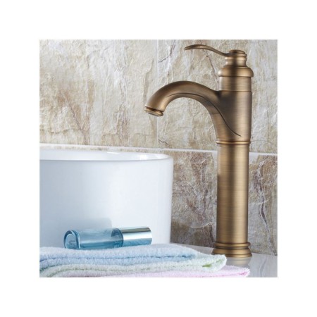 Bathroom Vessel Sink Faucet in Antique Brass (Tall)