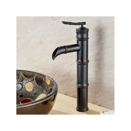 Oil-rubbed Bronze Centerset Bathroom Sink Faucet in Bamboo Style