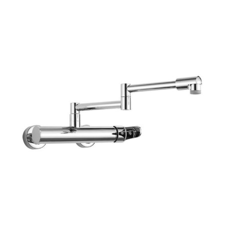 Chrome Swing-arm Pot Filler Kitchen Faucet Wall Mounted Kitchen Tap