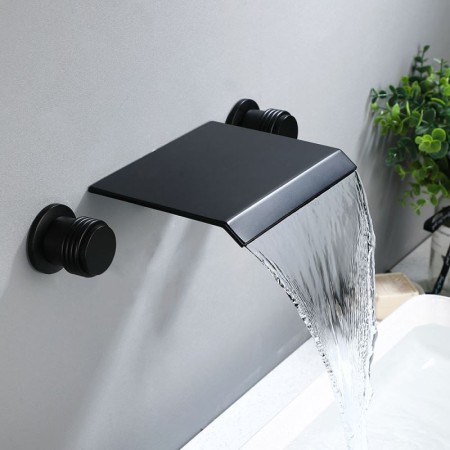 Waterfall Bathroom Sink Faucet Wall Mount Basin Tap