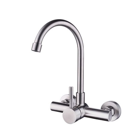 Stainless Steel Wall Mount Kitchen Mixer Tap Faucet