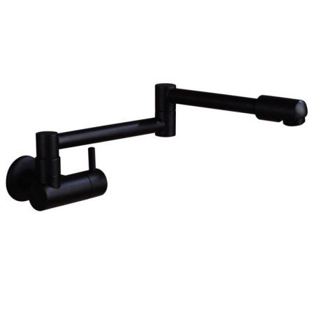 Cold Only Wall Mount Black Pot Filler Faucet Swing-arm Kitchen Tap