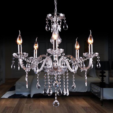 Modern European Pendant Light Bedroom Living Room Stylish Crystal Chandelier