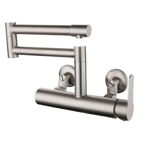 Foldable Kitchen Tap with Nickel Brushed Pot Filler Faucet