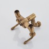 Wall Mounted Tub Mixer with Hand Sprayer in Antique Brushed Brass Clawfoot Bathtub Faucet