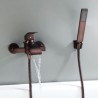 Oil-rubbed Bronze Wall Mount Waterfall Tub Faucet with Hand Shower