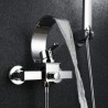 Bath Mixer Tap Set with Handshower Hot and Cold Water Wall Mounted Shower and Tub Faucet Set
