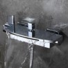 Waterfall Bath and Shower Mixer Tap Chrome/Black Wall Mount Bath Tub Filler Faucet Set