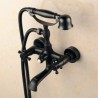 Black Bath Shower Mixer Tap Wall Mount Clawfoot Bathtub Faucet with Handle