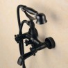Black Bath Shower Mixer Tap Wall Mount Clawfoot Bathtub Faucet with Handle