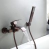 Oil-rubbed Bronze Wall Mount Waterfall Tub Faucet with Hand Shower