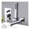 Elegant Solid Brass Wall Mounted Bathtub Tap with Swivel Spout Square Tub Faucet