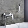 Bathroom Tub Tap Wall Mounted Bathtub Faucet Hand Shower+Tub Spout Design